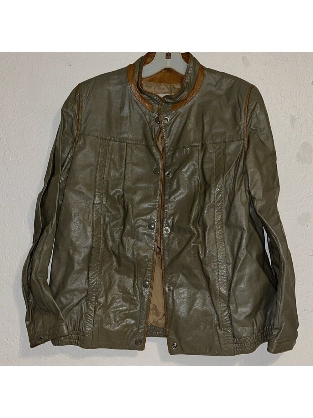 Leather Jacket Vintage 90s Unisex  bomber chore gorpcore dressy rockabilly